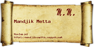 Mandjik Metta névjegykártya
